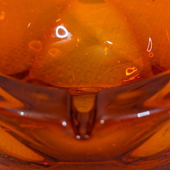 Vintage Viking Glass Ashtray Atomic Orbit Persimmon Tripod Mid Century MCM Retro - Picture 4 of 11